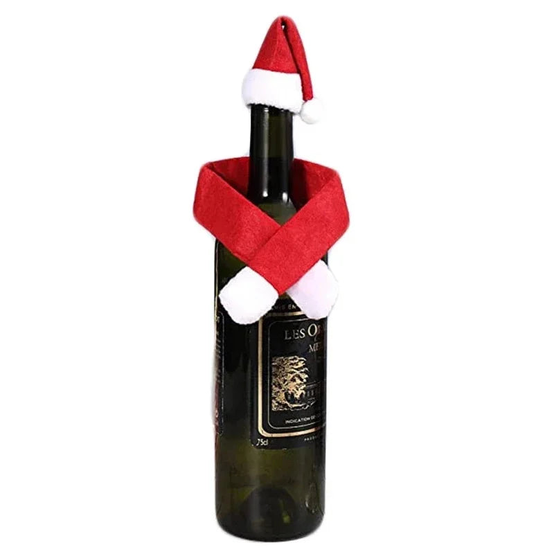 Elegant Holiday Wine Bottle Sleeves – Golden Velvet Christmas Decor