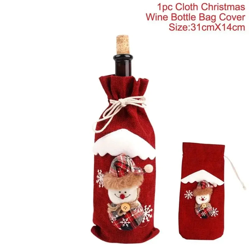 Elegant Holiday Wine Bottle Sleeves – Golden Velvet Christmas Decor