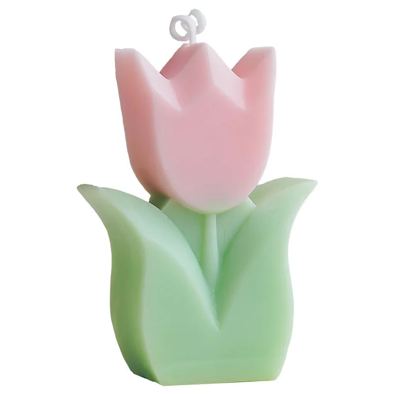 Handmade Tulip Soy Wax Candle – Aromatherapy for Relaxation & Home Decor