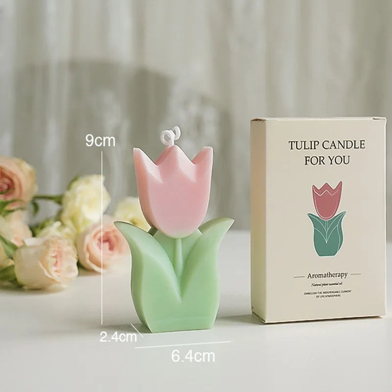 Handmade Tulip Soy Wax Candle – Aromatherapy for Relaxation & Home Decor