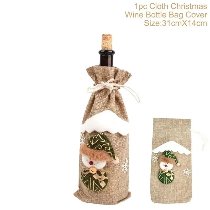 Elegant Holiday Wine Bottle Sleeves – Golden Velvet Christmas Decor