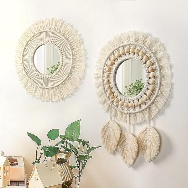 Mirror Wall Decor Macrame Boho